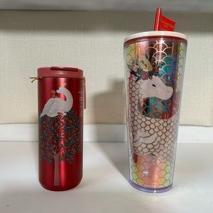 4 Pair Starbucks Lunar New Year Of The Dragon 2024 Coffee Tumbler Pair 12oz 24oz
